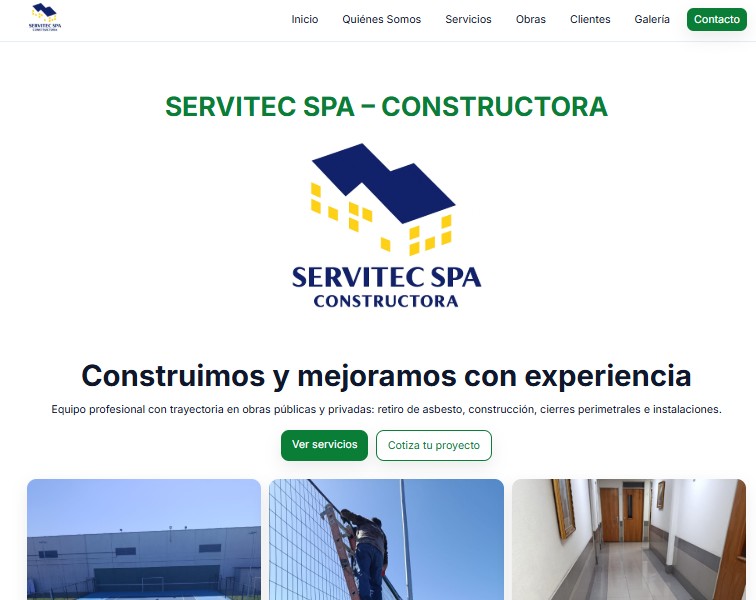 Preview visual del proyecto Servitectyc