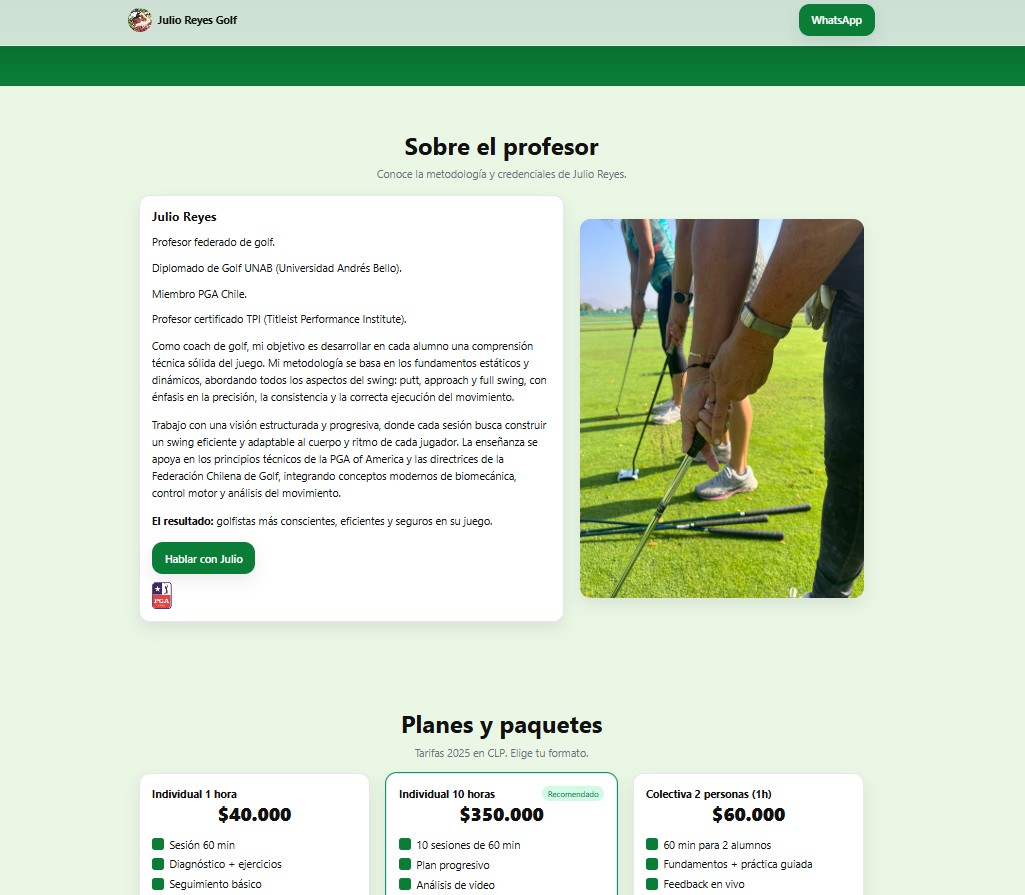 Preview visual del proyecto GolfCoach